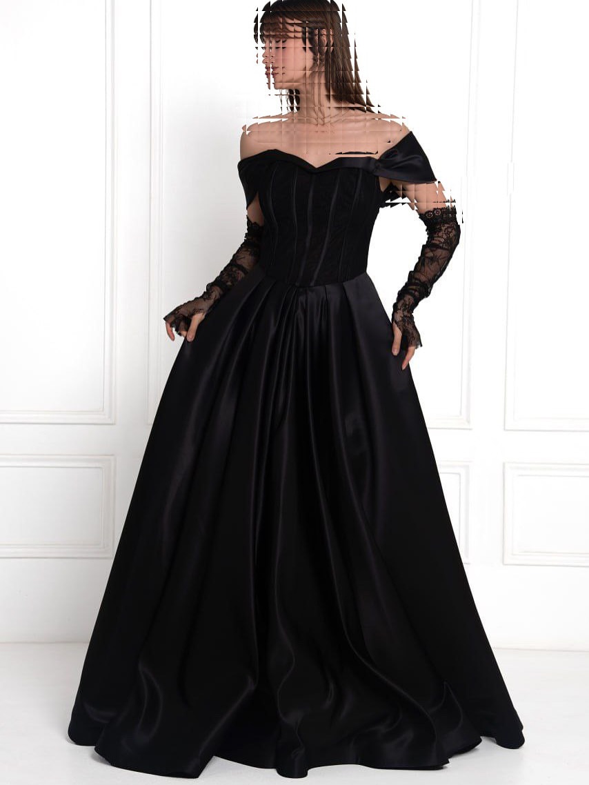 پیراهن ساتن امریکایی و دانتل | سایز ۳۶-۴۲